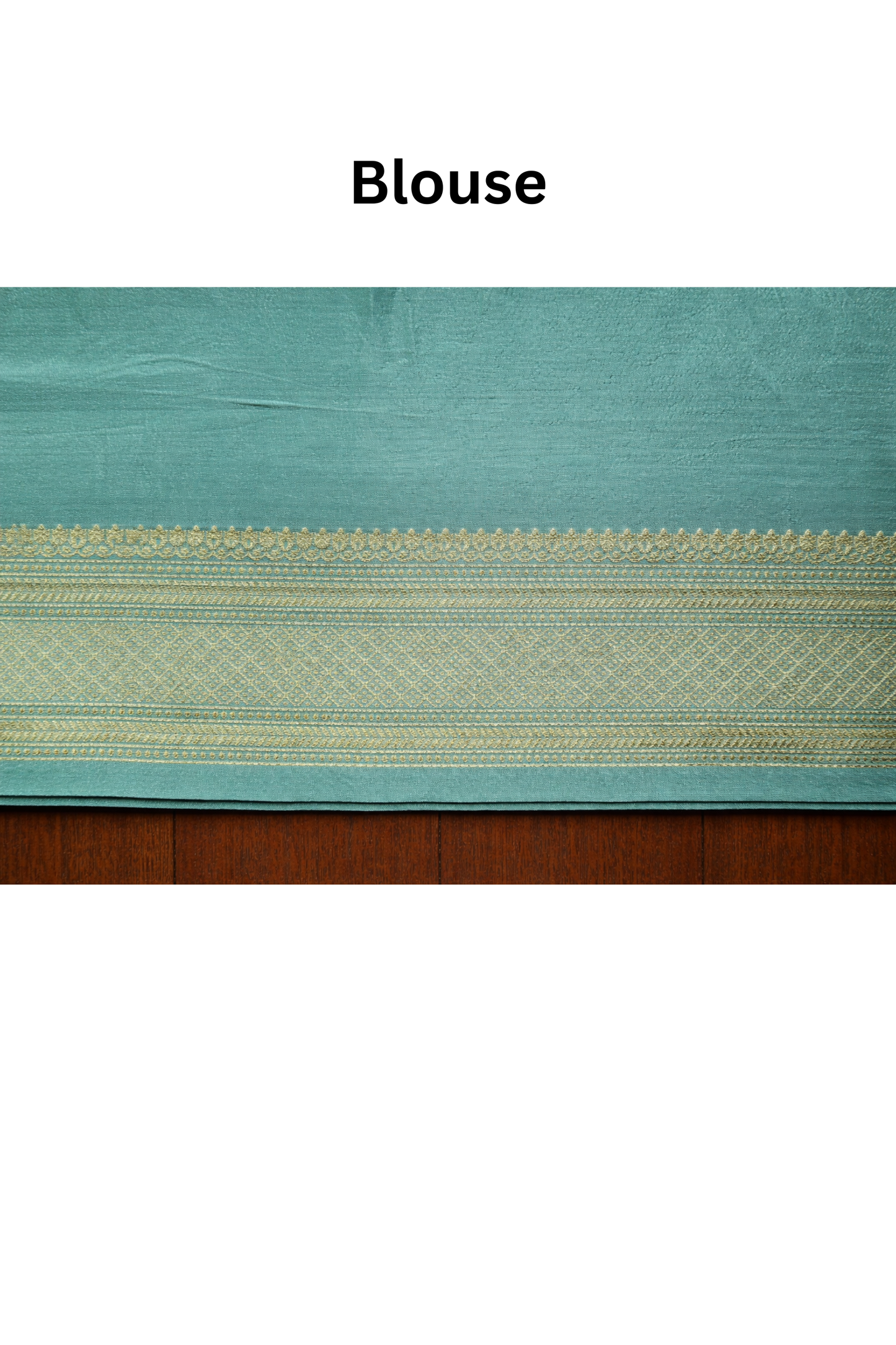 Floral Bunch Butta with Self work and Border - Sea Green
