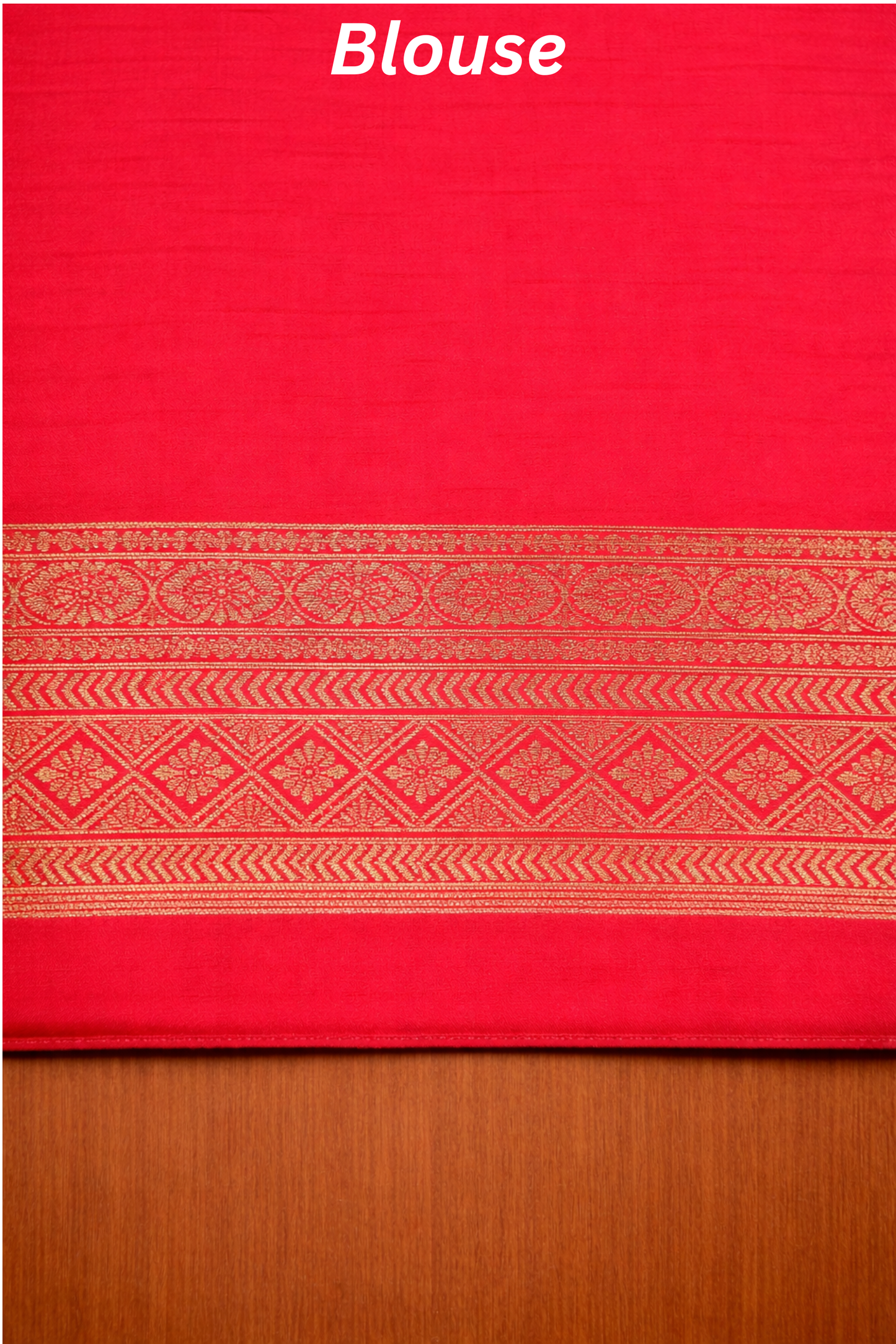 Rang Morla - Peacock butta with Peacock border - Red