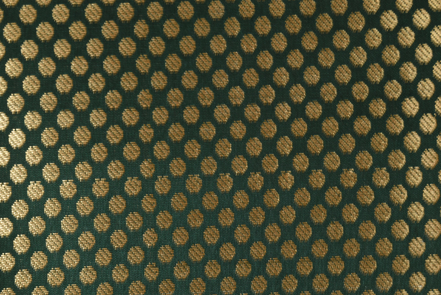 Small Golden Flower Butta with Floral Border - Bottle Green