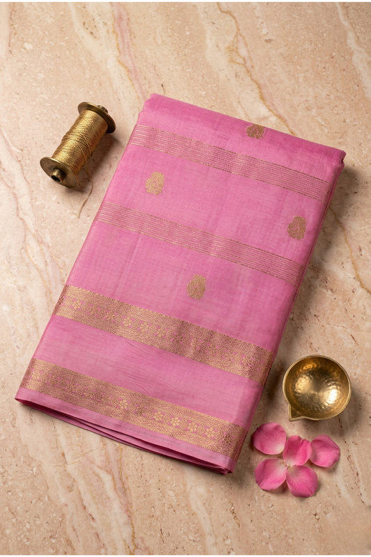 Samundrika - Strips with double border - Pink