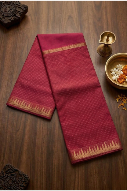 Parampara - Half check and half plain - Pink