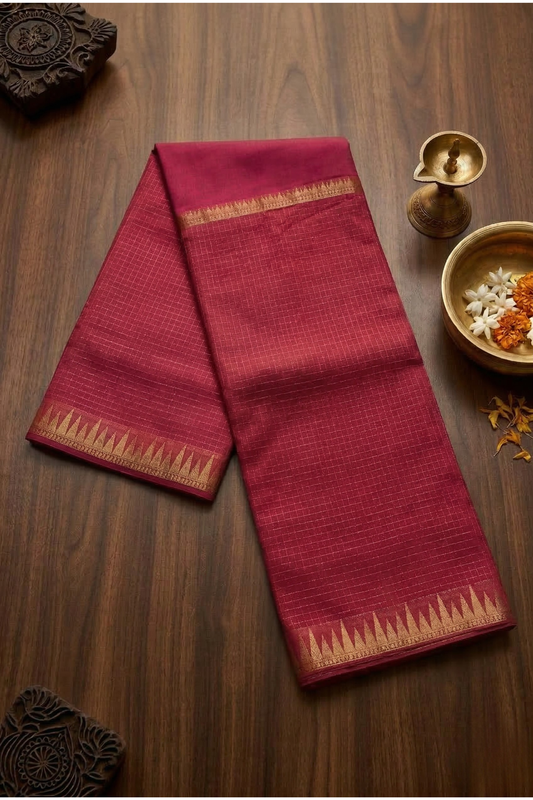 Parampara - Half check and half plain - Pink