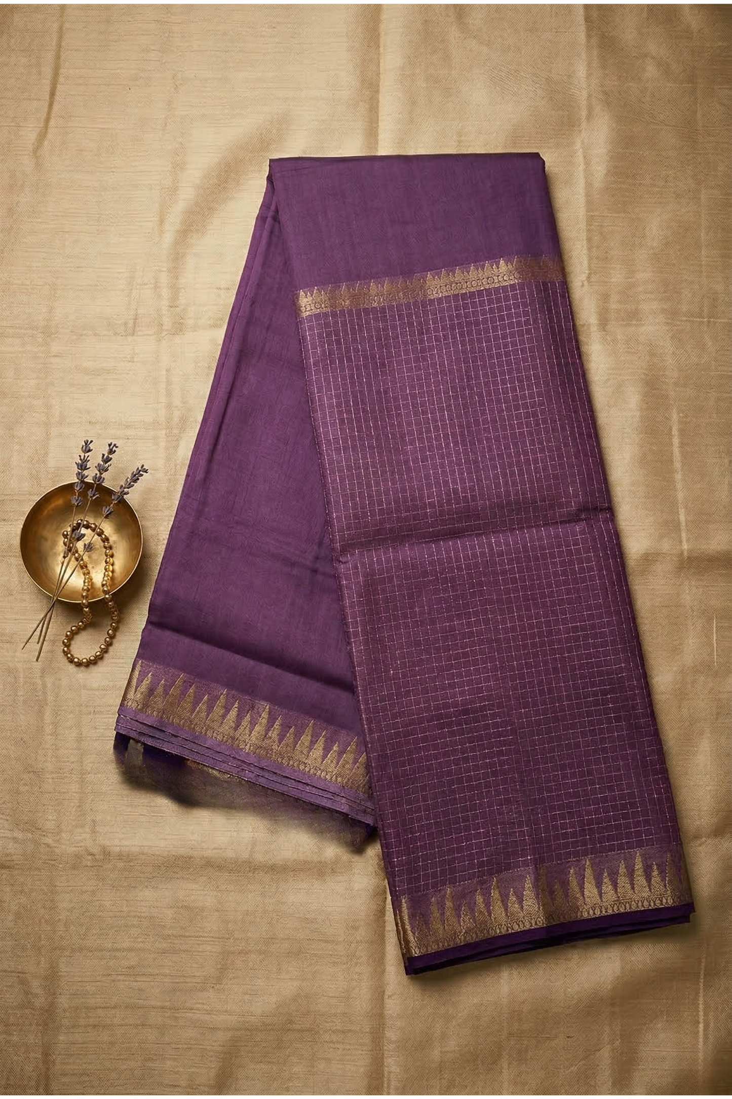 Parampara - Half check and half plain - Lavender