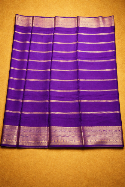 Floral dot motifs strips with big border - Deep Violet