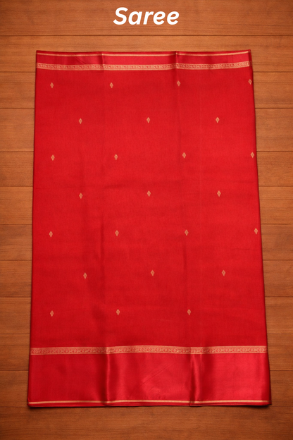 Kali Silk - Small butta with bentex border - Rusty orange