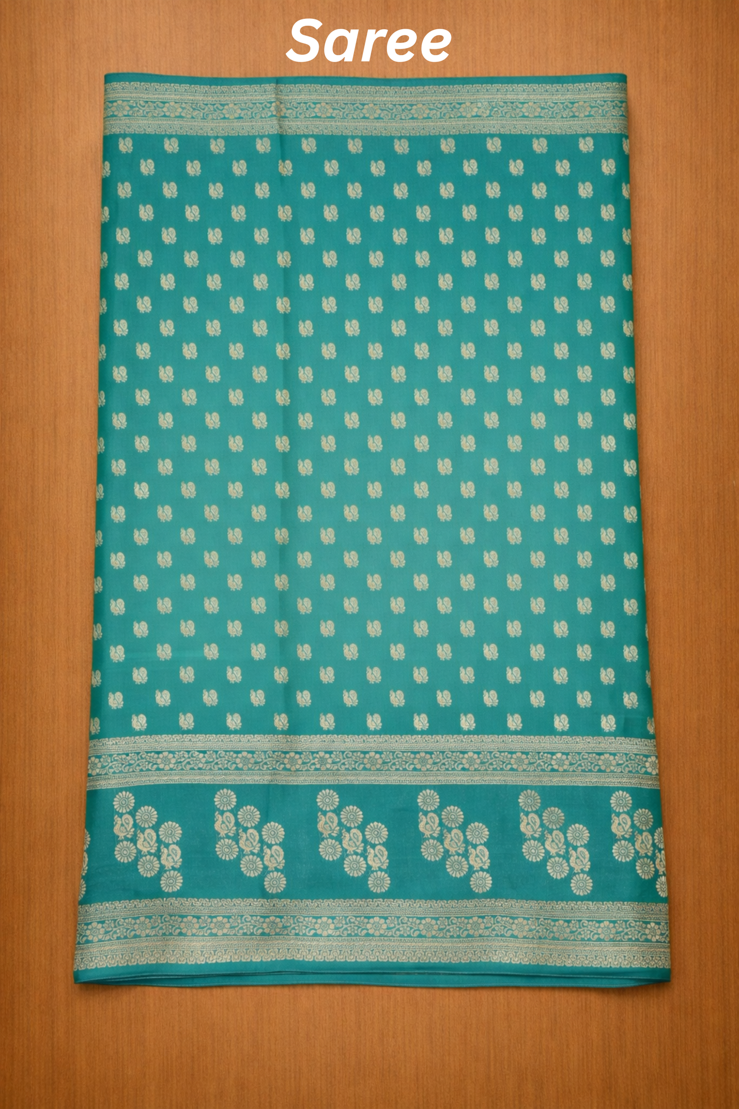 Rang Morla - Peacock butta with Peacock border - Peacock green