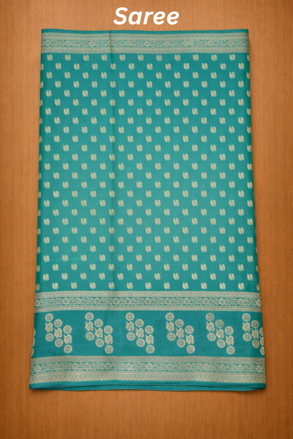 Rang Morla - Peacock butta with Peacock border - Peacock green