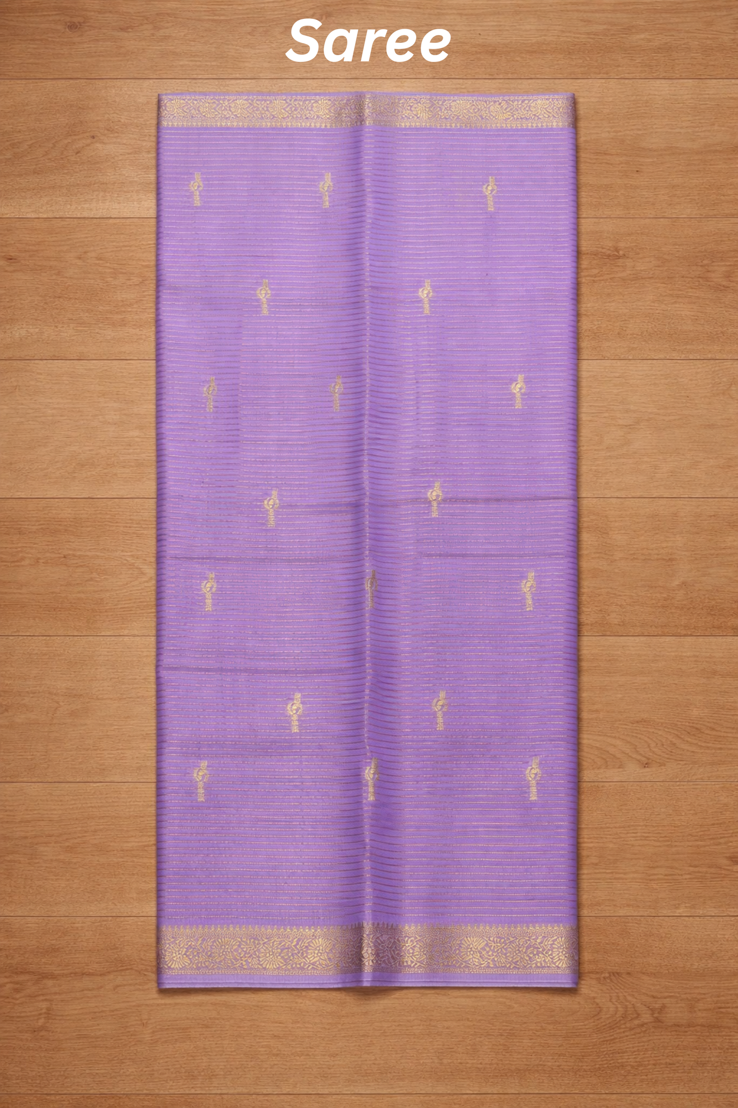 Samundrika - Pinstripes with Butta and small border - Lavender
