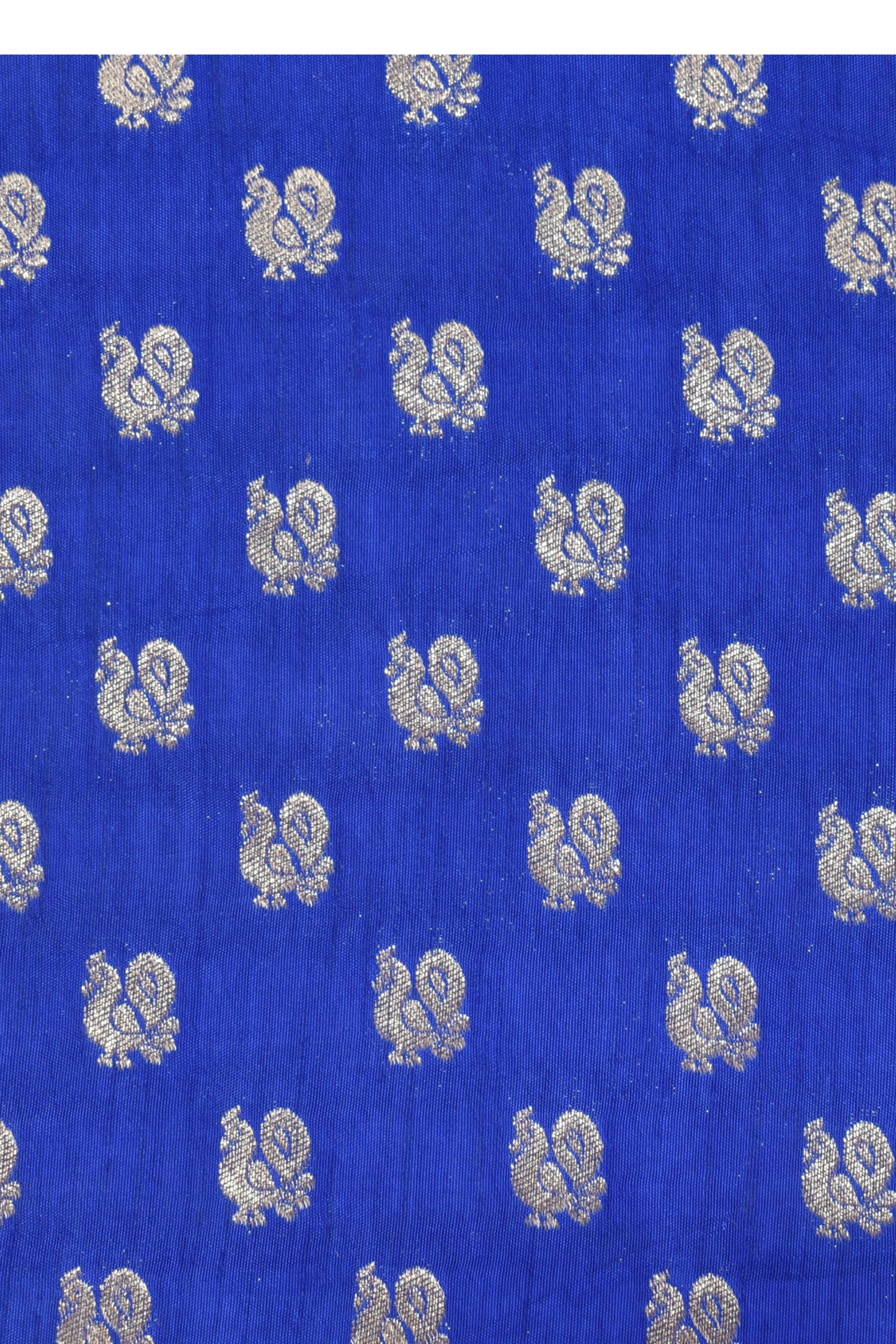 Rang Morla - Peacock butta with Peacock border - Electric Blue