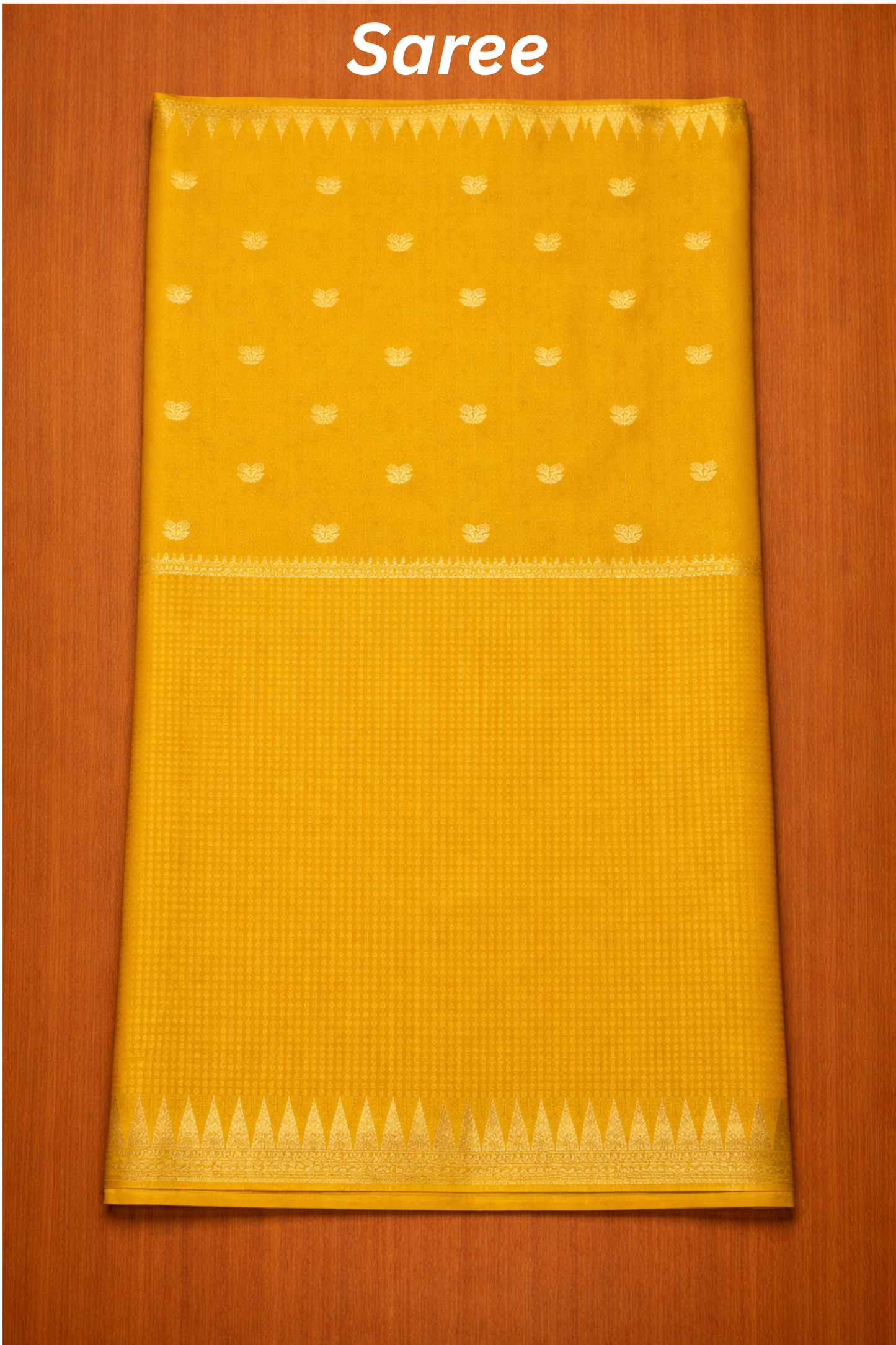 Parampara - Half check and half plain - Mustrad yellow