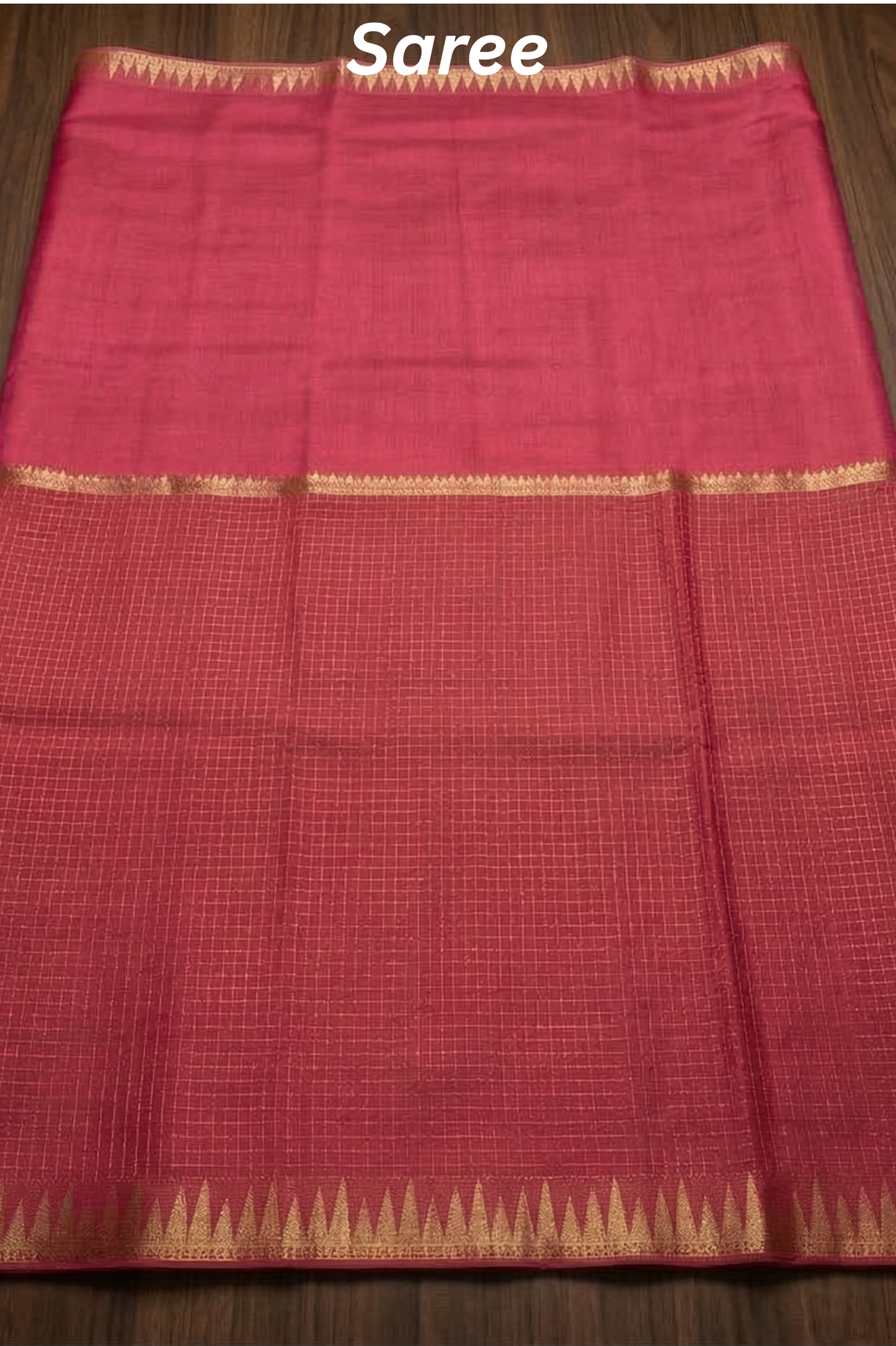 Parampara - Half check and half plain - Pink
