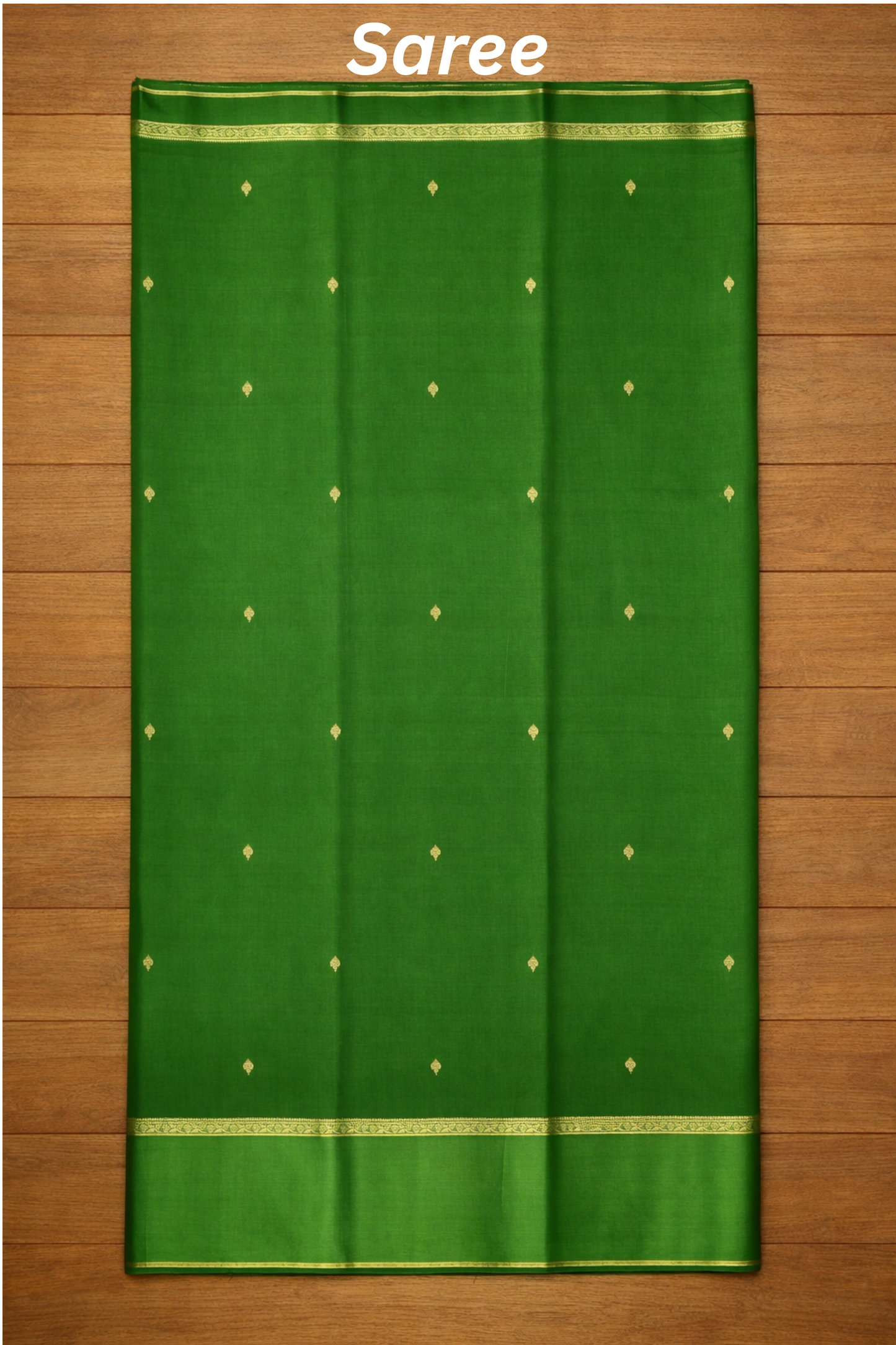 Kali Silk - Small butta with bentex border - Green