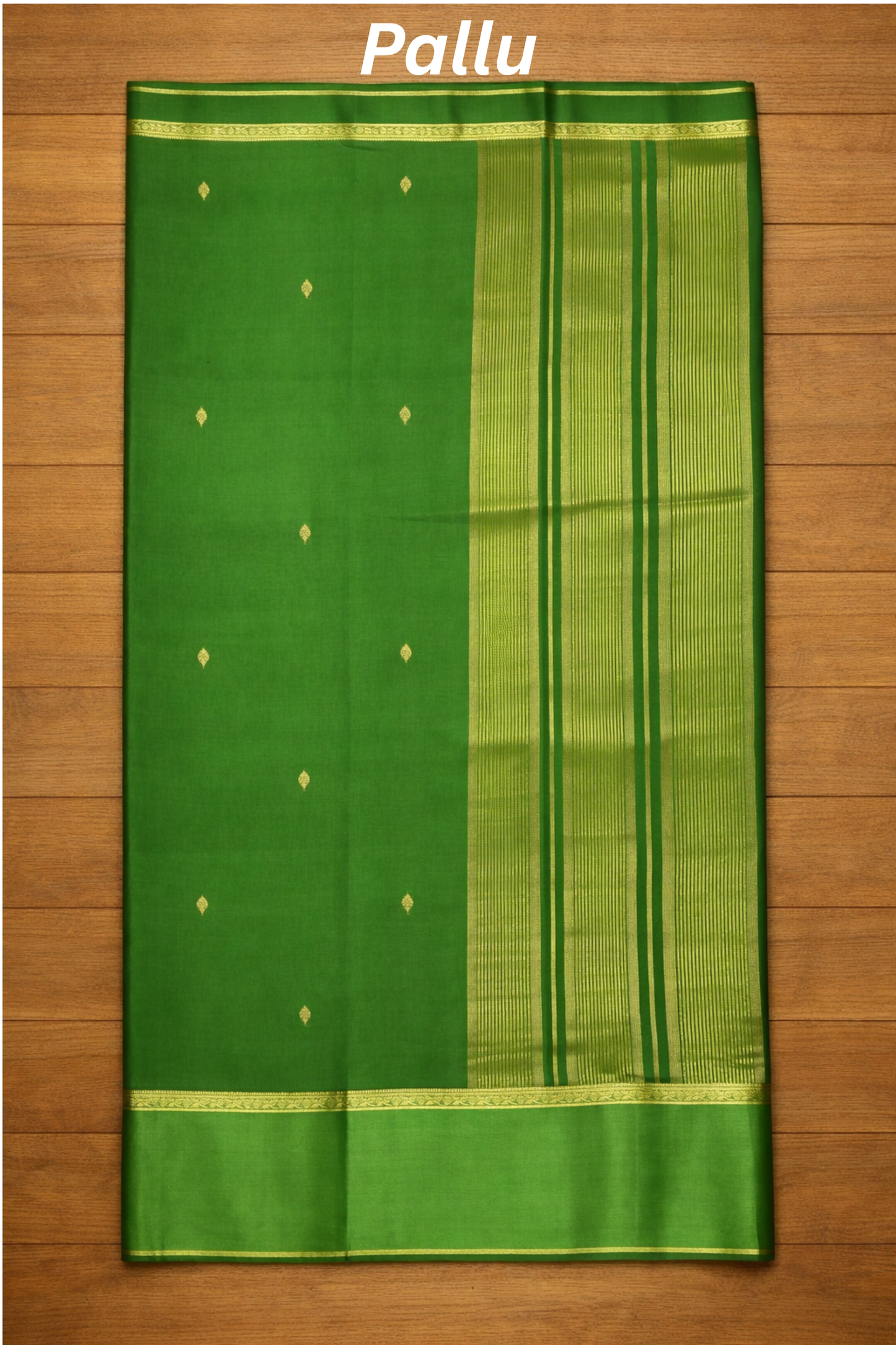 Kali Silk - Small butta with bentex border - Green