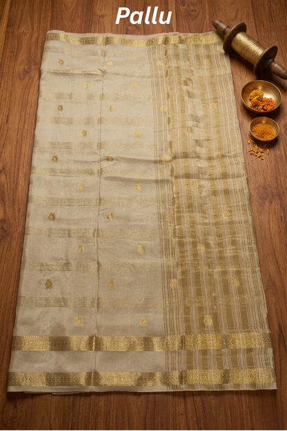 Samundrika - Strips with double border - Cream