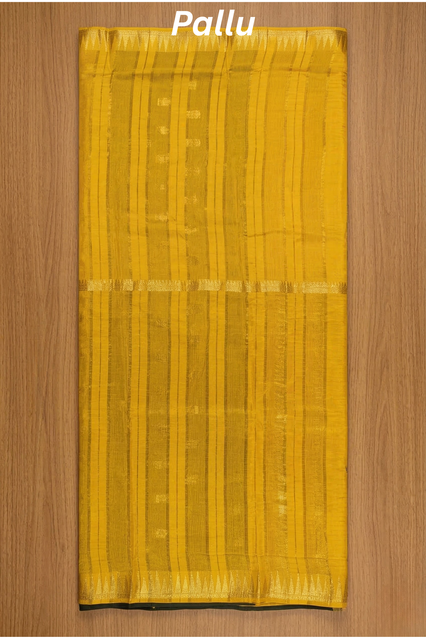 Parampara - Half check and half plain - Mustrad yellow