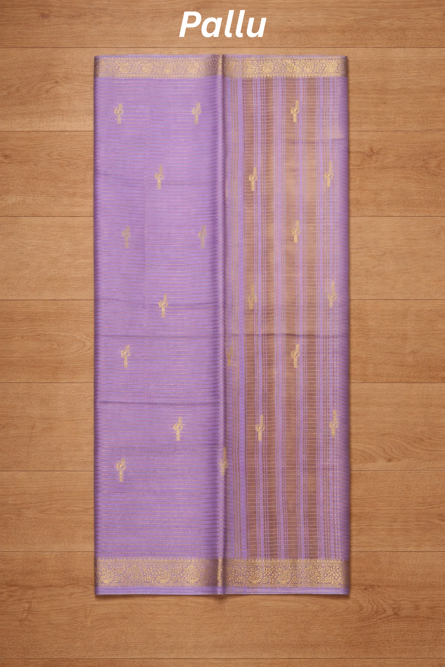 Samundrika - Pinstripes with Butta and small border - Lavender