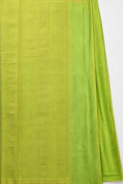 Pure Crepe - All over Intricate Delicate Floral Zari - Pista Green