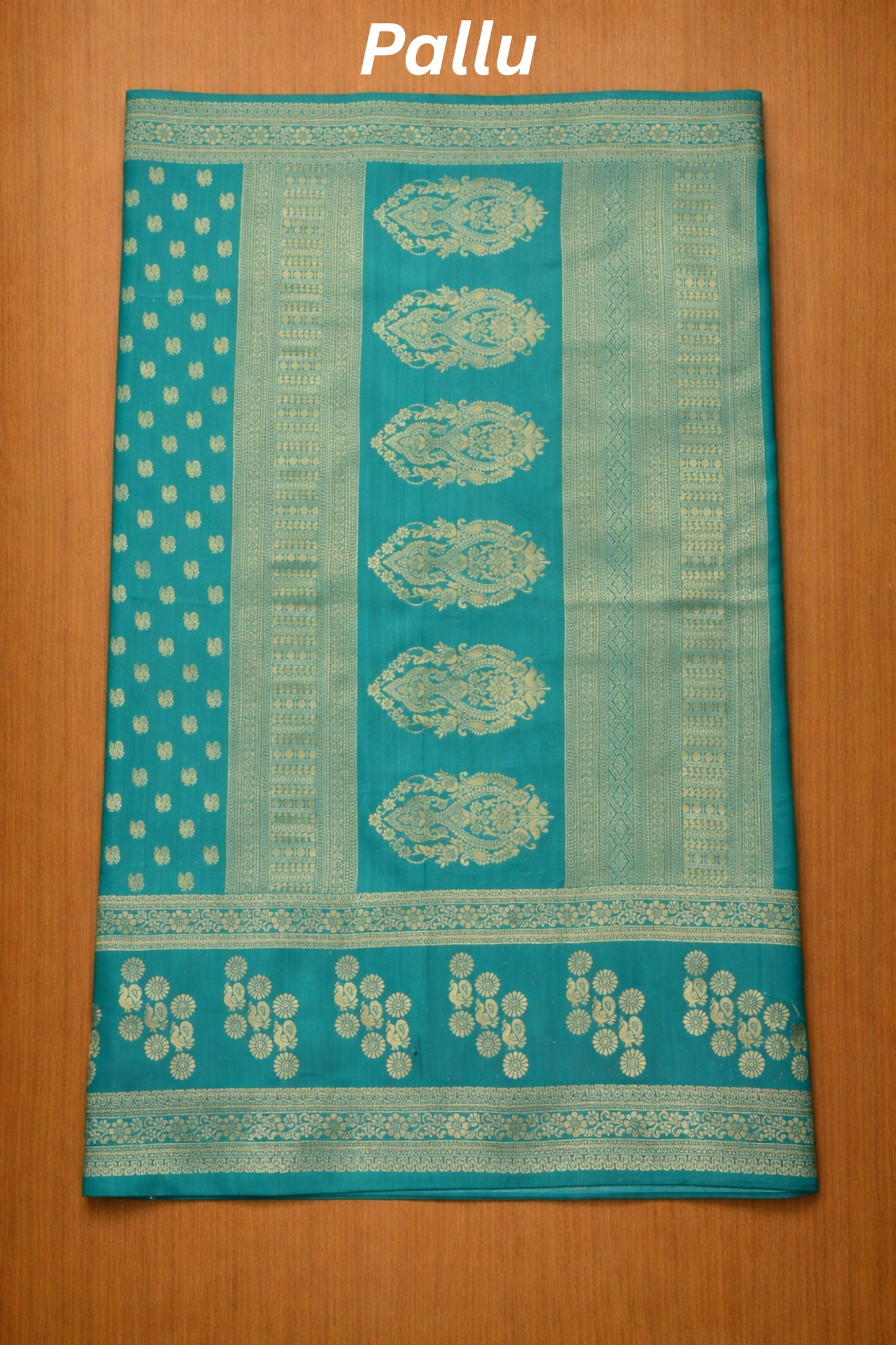 Rang Morla - Peacock butta with Peacock border - Peacock green