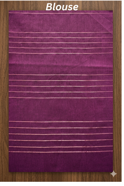 Check design with silver and gold flower border - Plum/ Wine Purple