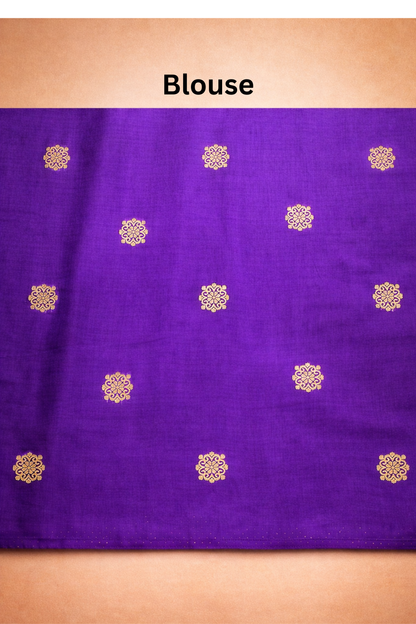 Floral dot motifs strips with big border - Hot Pink