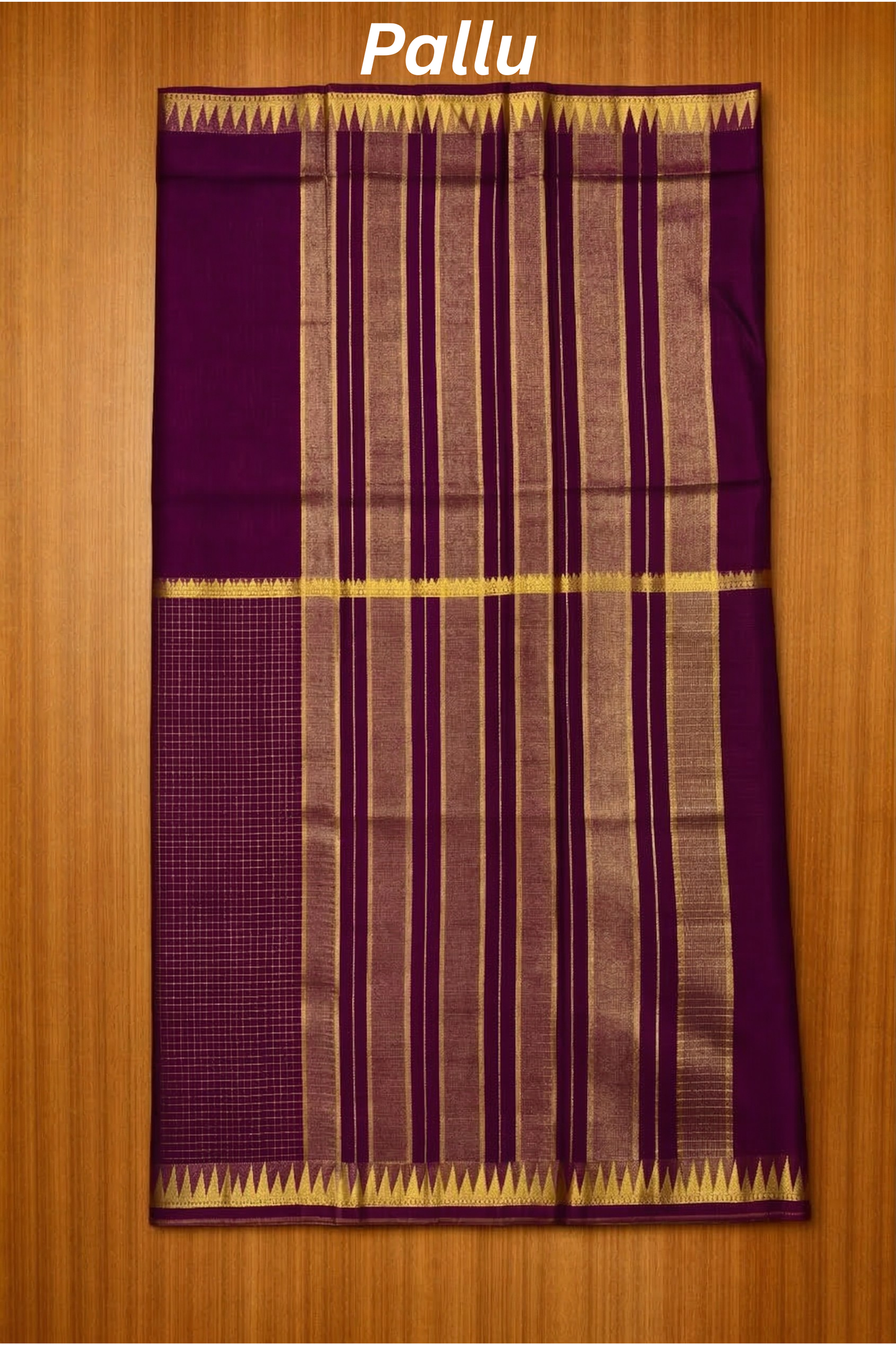 Parampara - Half check and half plain - Plum/wine