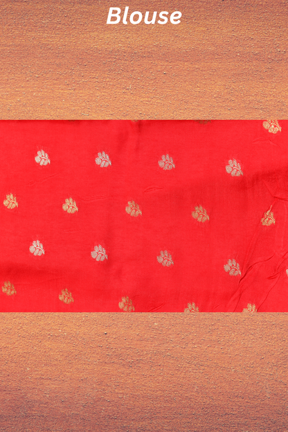 Kali Silk - Small butta with bentex border - Rusty orange