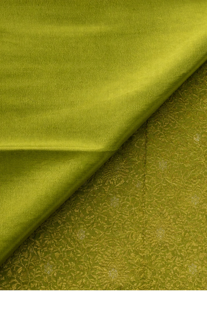 Pure Crepe - All over Intricate Delicate Floral Zari - Pista Green
