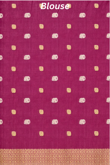 Parampara - Half check and half plain with small flower butta - Mint Green