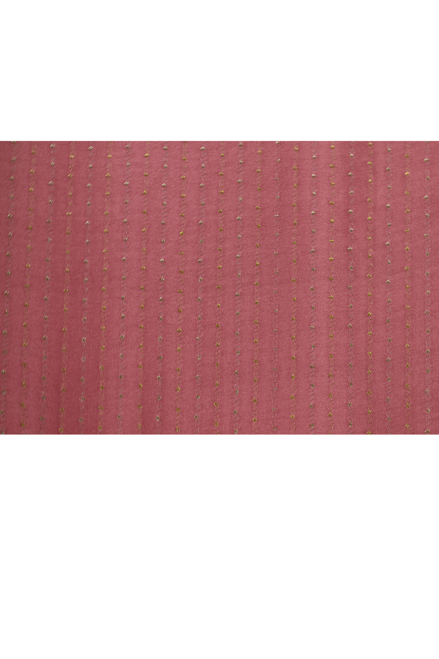 Pure Crepe - Vertical lines of tiny, pinpoint Gold and Silver dots - Dusty Rose