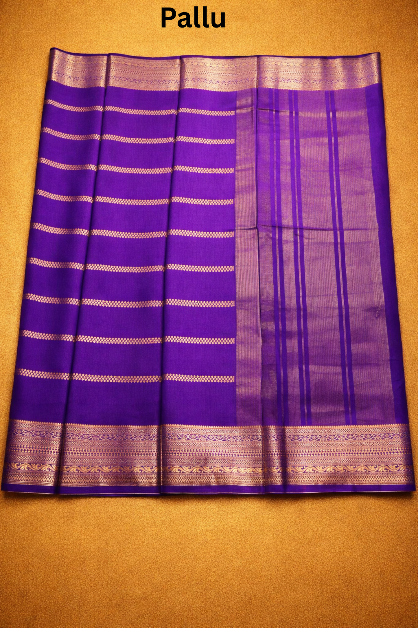 Floral dot motifs strips with big border - Deep Violet