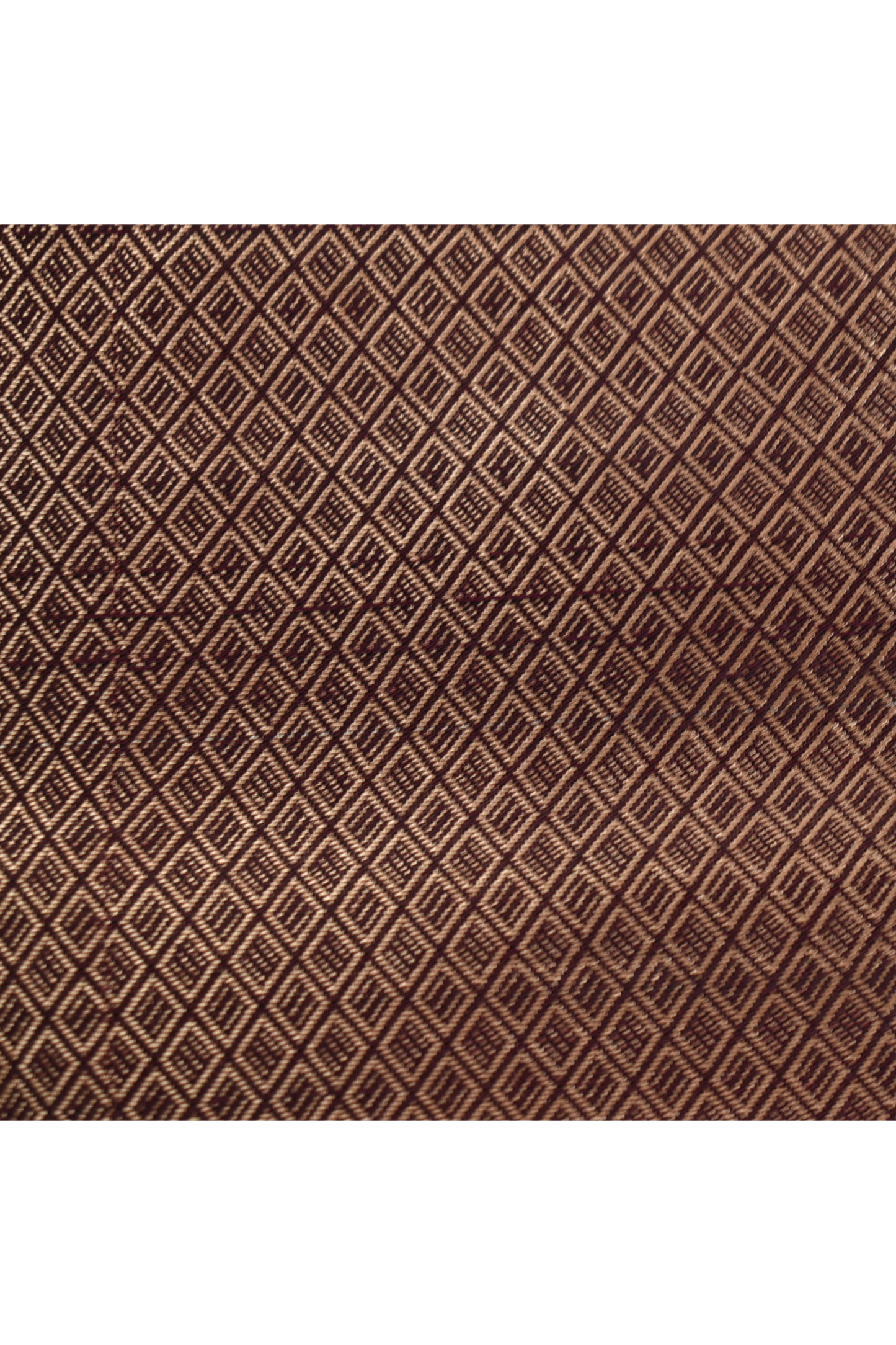 Golden Peacock like Butta and Floral Border  - Maroon Brown