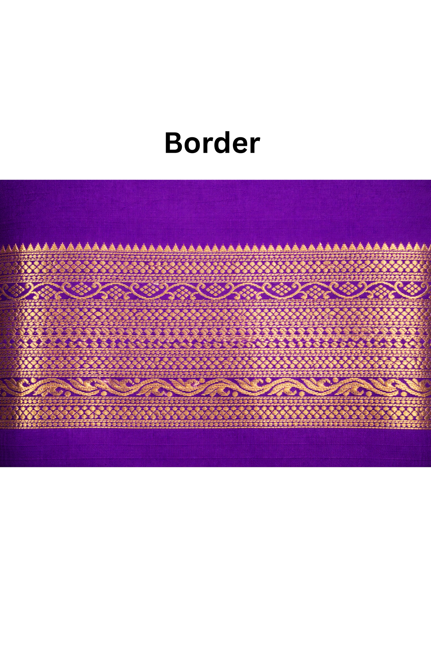 Floral dot motifs strips with big border - Deep Violet