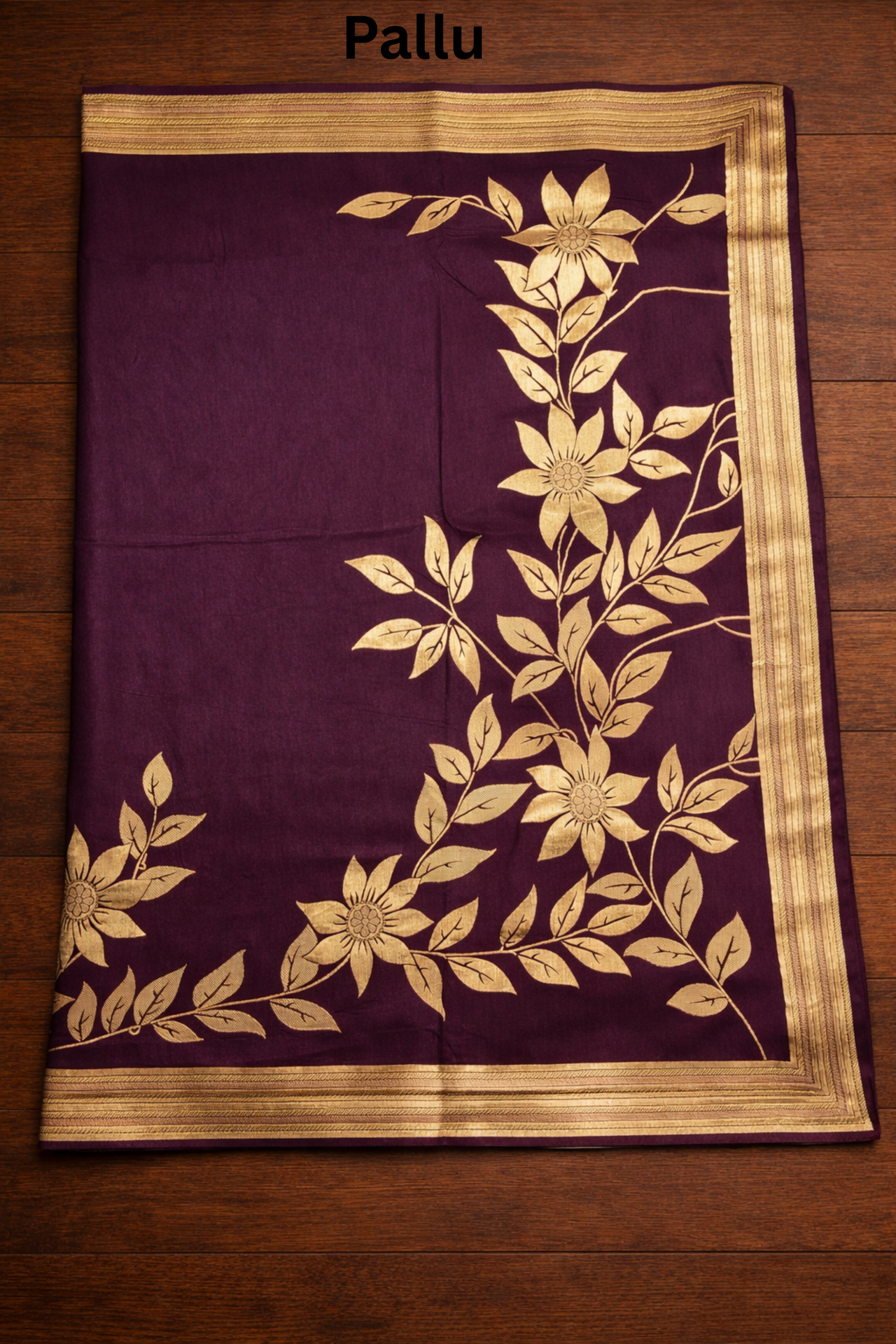 Large continuous Floral Creeper pattern - Wine