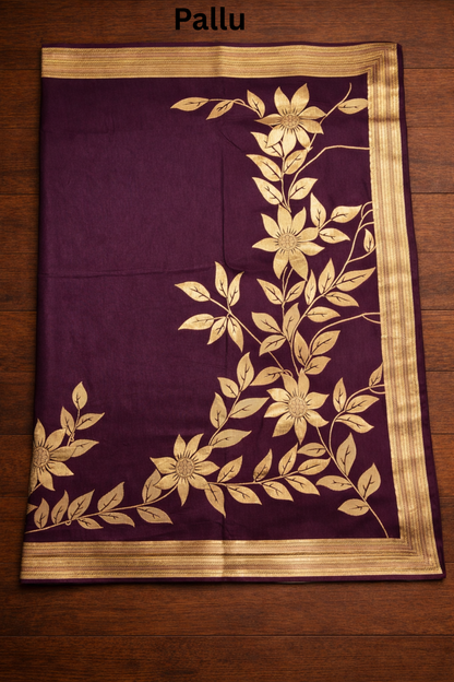Large continuous Floral Creeper pattern - Wine
