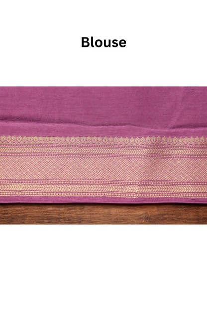 Floral Bunch Butta with Self  work and Border - Mauve