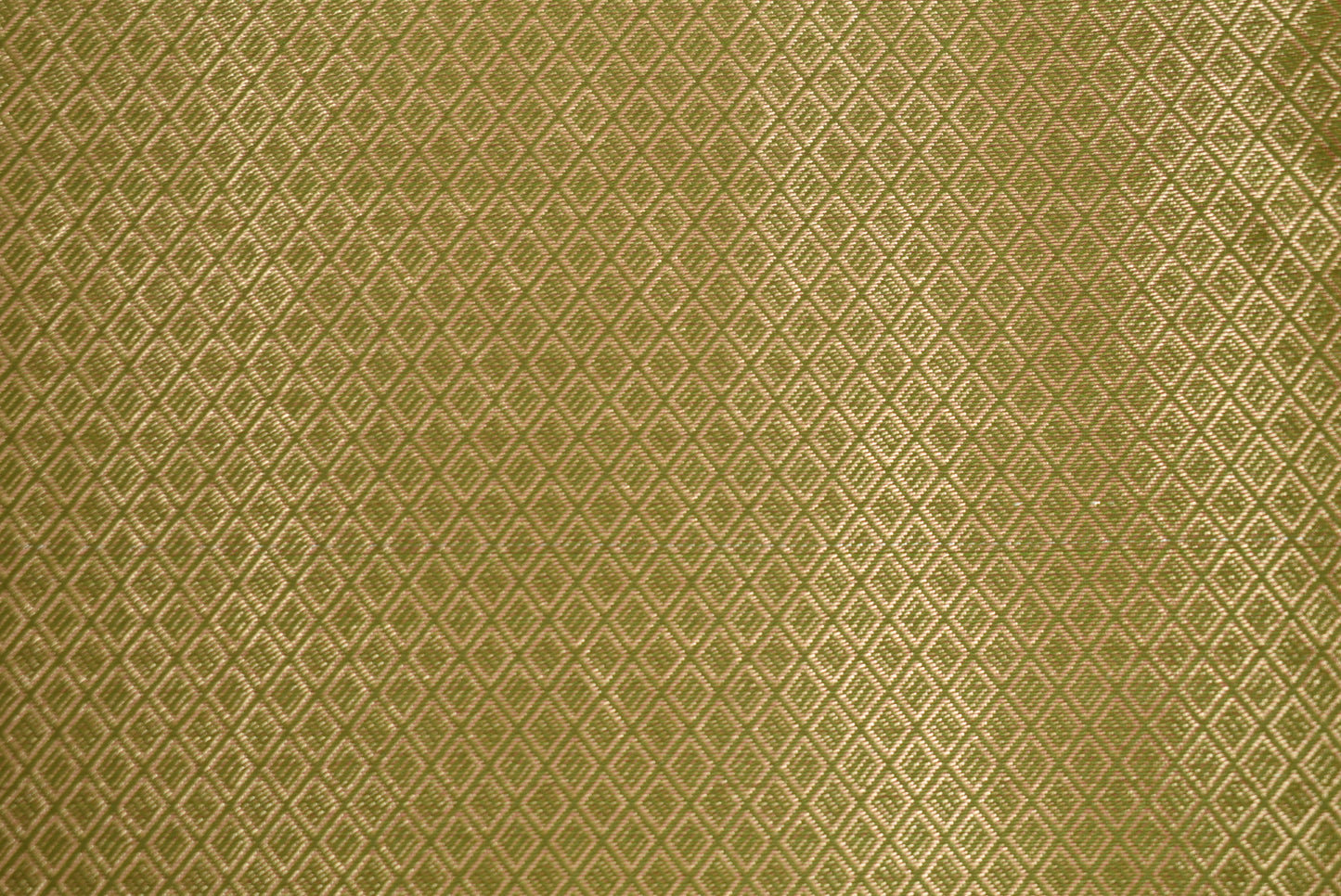 Golden Peacock like Butta and Floral Border  - Olive Green