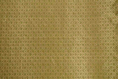 Golden Peacock like Butta and Floral Border  - Olive Green
