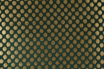Small Golden Flower Butta with Floral Border - Bottle Green