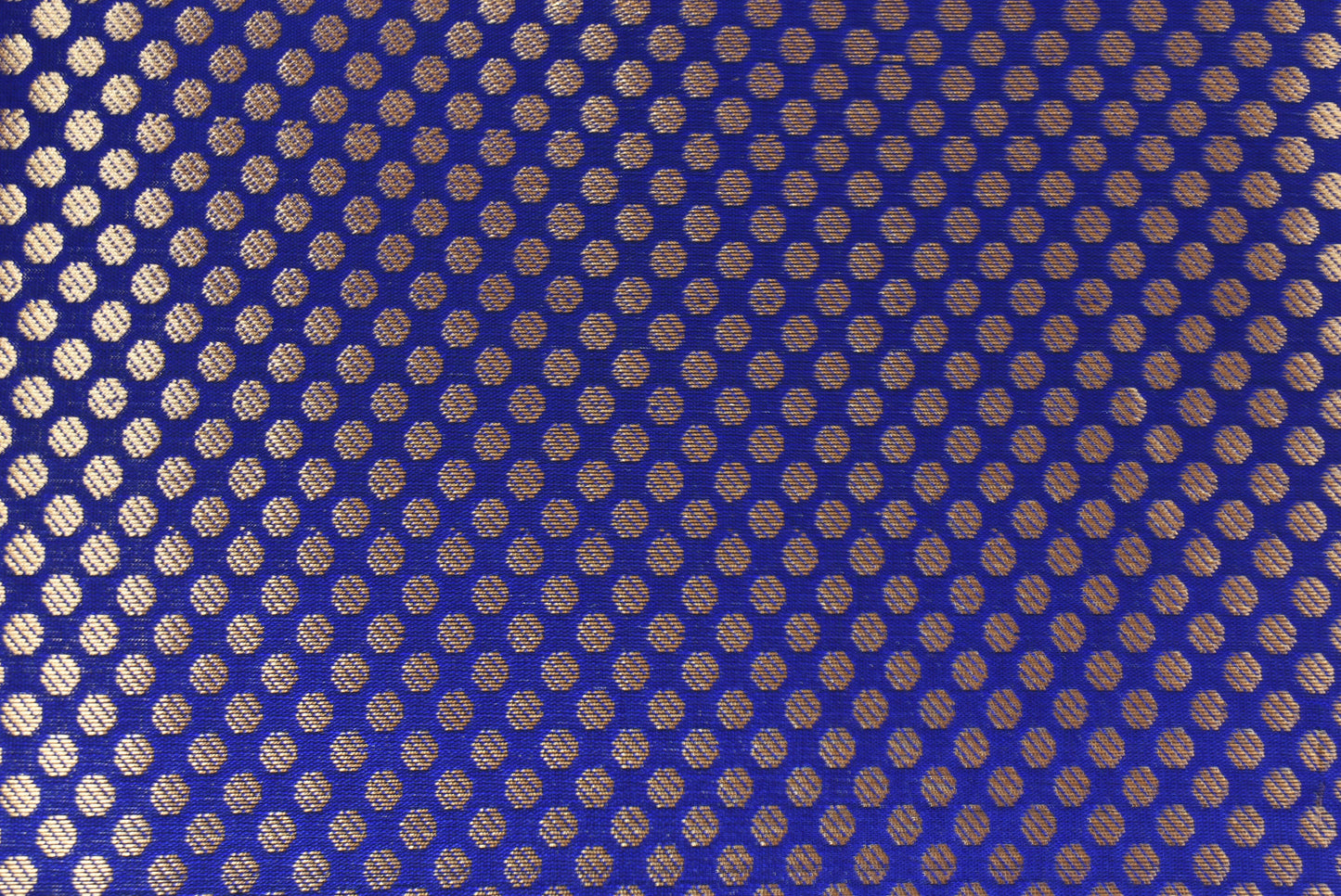 Small Golden Flower Butta with Floral Border - Deep Blue/Electric Blue