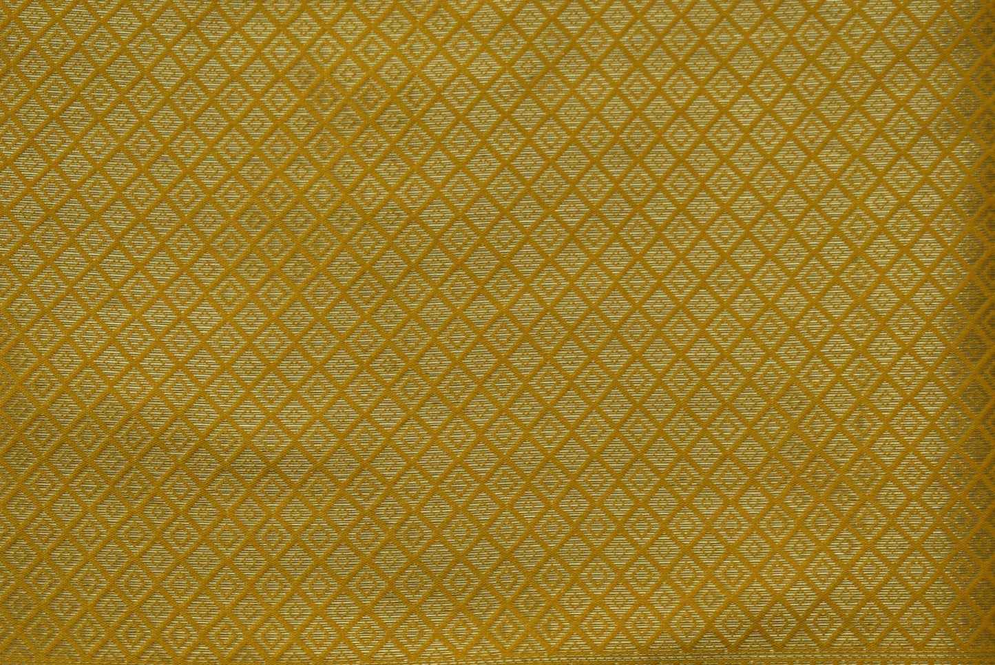 Gold Zari Floral Creeper Motifs with Small Mango Border - Yellow
