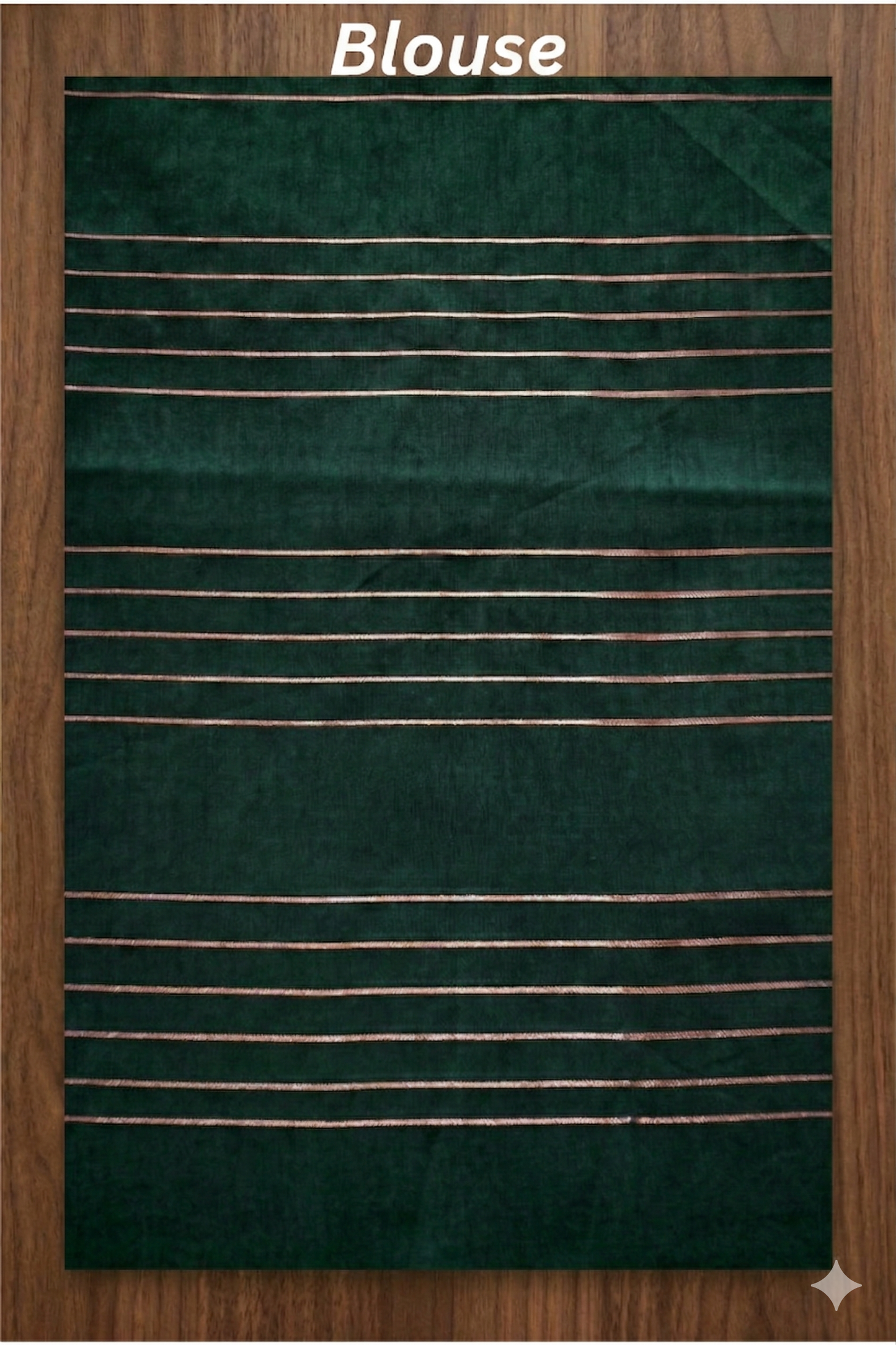 Check design with silver and gold flower border - Dark Green