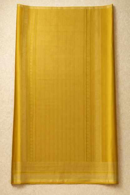 Pure Crepe - Alternate Vertical Patterns - Thicker and Thinner Vertical Zari Strips of tiny, pinpoint Gold and Silver dots