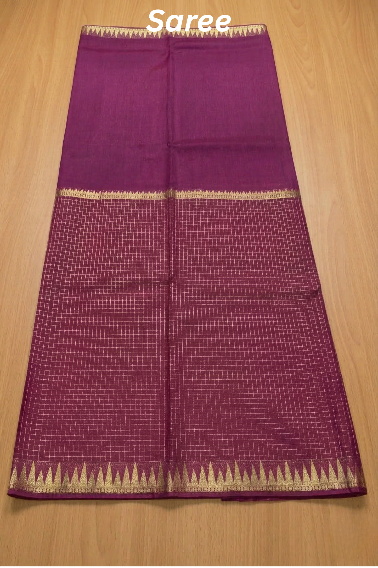 Parampara - Half check and half plain - Plum/wine